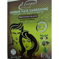 UNIQUE Hair Darkening Shampoo Conditioner Darkening Brownish Black 30 ml