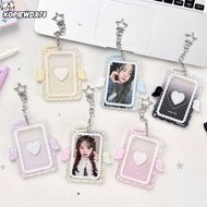 KOPIEWDX78JQ Card Holder,  Acrylic Colorful Angel Wings Kpop Photocards Holder, Cute 3 Inch Card Sle