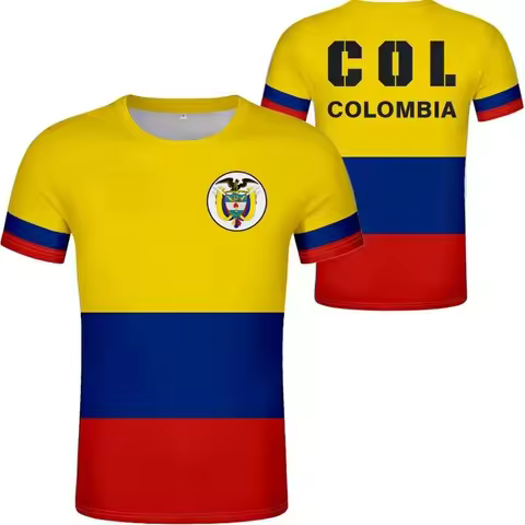Colombia National Flag T-Shirt For Men Clothing 3d Printed Colombian Outdoor Casual Sportswear Tshir