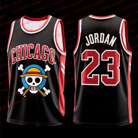 Chicago classic jersey One Piece Basketball Jersey Luffy Basketball Jersey Basketball Vest Michael J