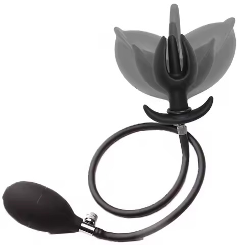 Anal Plug Silicone Inflatable Flower Anal Plug with Pump - Expandable Petal Butt Plug for Gape Train