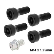 5pcs M14x1.25mm /M12x1.5/M14x1.5mm Wheel Lock Set Lug Nuts Bolt Fit for BMW