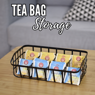 Metal Wire  Mesh Tea Bags And Coffee Pods Holder Space Saving Stylish Caddy Basket  Seasoning Accessories Storage Basket