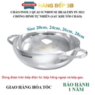 Sunhouse multi-layer stainless steel pan IN24M12, IN28M12 size 20cm to 28cm for use on all types of 