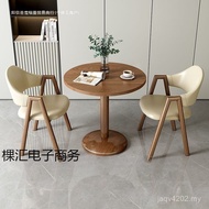 Simple Balcony Modern Small Reception Milk Tea Round Table Leisure Negotiation Dining Table Table Ch