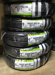 YAZAKI สายไฟอ่อนดำ VCT 2x1.5 SQMM. สายไฟVCTยาซากิ ยี่ห้อยาซากิ ม้วนละ 100 เมตร IEC53