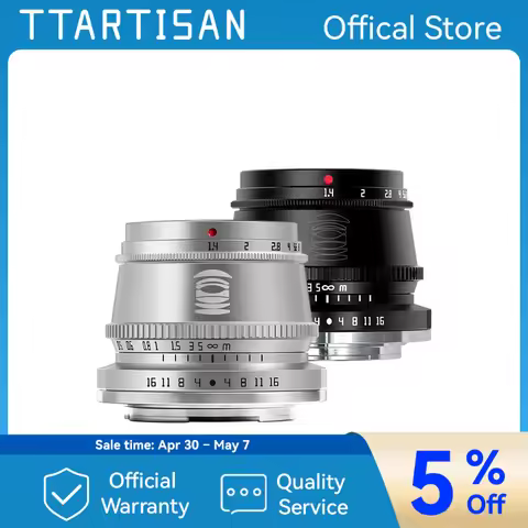 TTArtisan 35mm F1.4 APS-C Prime Lens for Sony E Mount Fujifilm XF Canon M Leica L Nikon Z Panasonic 