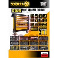 Vorel  YT-58540 (Tools) 6 Drawer Tool Cart With Tools 177Pcs