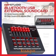 KUAQUI Sound Card V8 V8S V8 Plus Pro Bluetooth Audio Mixer USB External Soundcard Live Broadcast