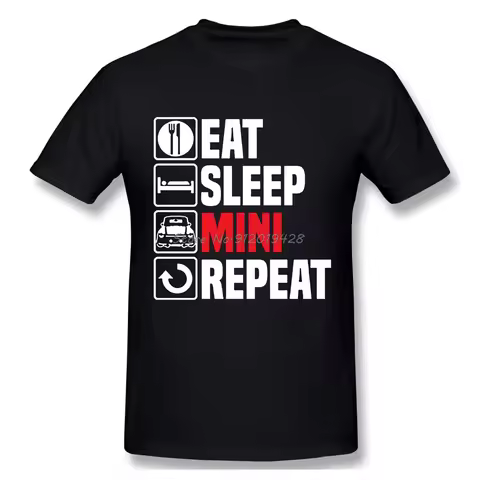 Eat Sleep Mini Repeat T Shirt Funny Dad Birthday Cooper Car Fathers Day T-Shirt Gift Top Streetwear