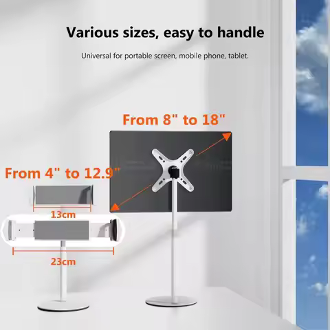 Kimdoole Portable Monitor Stand Height Adjustable Vesa Monitor Tablet Stand Free Standing Low Profil