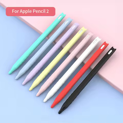 Pencil Case For Apple Pencil 2 2nd Cover Solid Color Soft Silicone Ultra Thin Protective Cases For i