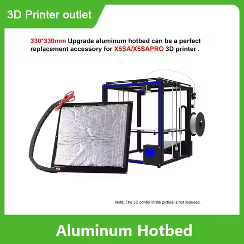 Tronxy 24V 3D Printer Upgrade Hotbed MK3 Heating Platform Aluminum Plate 330*330*3mm with Wire and I
