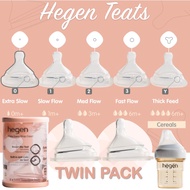 Hegen Anti-Colic Silicone Teat (Twin Pack) Bottle Nipple 2pcs Pack Anti-Kolik Botol Susu 防胀风奶瓶奶嘴