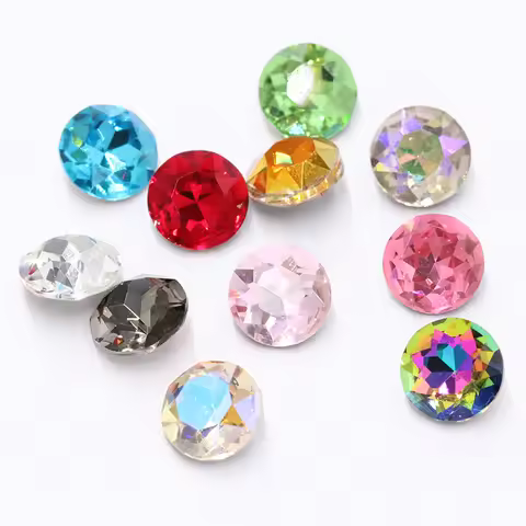 Craft Gems Flower Rose Gold Decoration Crystal Rhinestone K9 Best 50Pcs Color Strass Pointback Cryst