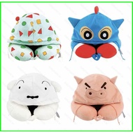B4 Crayon Shinchan Cute cartoon hooded U shaped neck pillow travel plane office school nap 4B