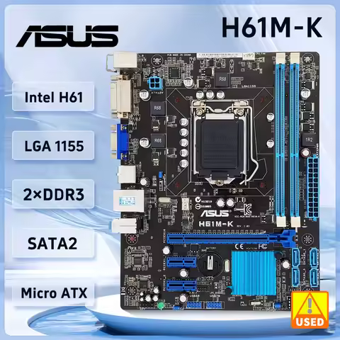 Placa base ASUS H61M-K Intel H61 LGA 1155 Core i3-2130 3245 2405 2500 3340 3470 3570 3770 cpu Micro 