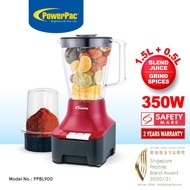 PowerPac 2 IN 1 Blender For Grinding 0.5L & Blending 1.5L (PPBL900)