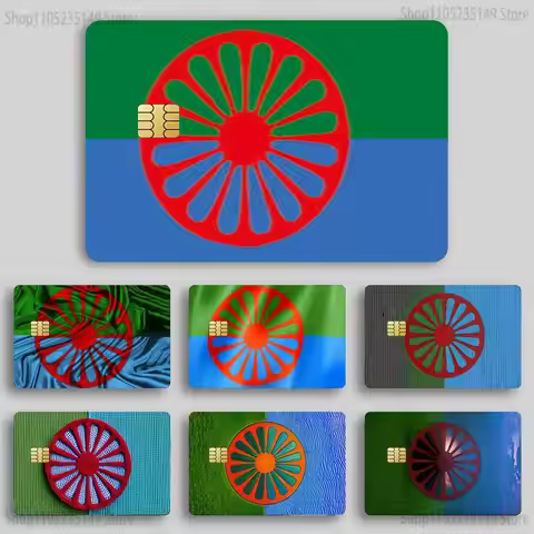Gypsy Romani Roma Flag Sticker Film Tape Skin for Credit Card Debit Card Cartoon Waterproof Stickers