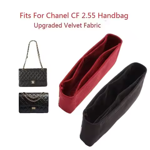 Velvet Fabric Bag Liner Organizer Fits For Chanel Classic 2.55 Handbag CF Makeup Handbag Travel Purs