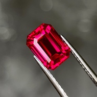 3.98 Ctw Lab Grown Ruby (Czochralski Pull) Emerald Cut 9.8 x 7.2 (mm)
