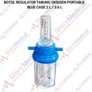 Medis Botol Regulator Tabung Oksigen Portable 2 Liter / 3.6 Liter Blue