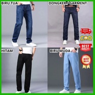 HITAM Men's Black Jeans Standard Length Regular Fit Black, Black Jeans, Garment Jacket Jeans, Black 