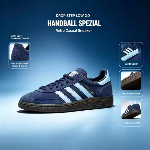 Adidas HANDBALL SPEZIAL BD7633 Originals Comfortable, Durable, Slip-Resistant Low-Top Sneakers Unise