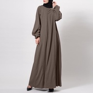 Korea abaya plus size jubah plain dress Muslimah fashion women wear Chiffon Abaya COD