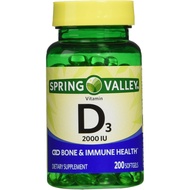 Spring Valley twin pack vitamin d3 2000I.U. Immune Health/Bone Health, 200 so...