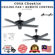 Alpha Cosa CX998/56 Ceiling Fan 56 inch 5 Blade 4 Speed Timer Remote Control [3 Years Warranty Motor