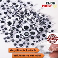 Self Adhesive Googly Eyes Wiggly Eyes for Art and Craft Toy Biji Mata with Gum now