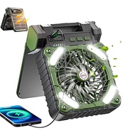 พัดลมพกพาแบบพับได้พร้อมแผงโซล่าเซลล์ 8 ชม.-16 ชม. พัดลมตั้งแคมป์กลางแจ้งพร้อมไฟ 36 ชม. พัดลมพกพา