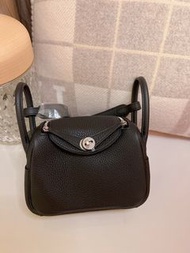 連正單 B刻！Hermès 黑銀Mini lindy noir phw