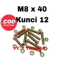 Bolts and nuts M8x40 key 12 (10 pcs) m8 bolt m8 nut