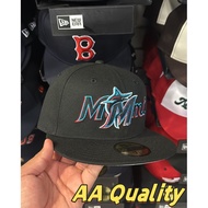 MLB Miami Marlins Overlap 59Fifty Fitted Hat Men’s Hip Hop Flat Brimmed Baseball Cap TKNT