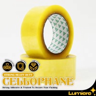Packer Packing Yellow Tape 45mmX60mm Heavy Duty Strong Adhesive Sellotape Packing Transparent Tape S