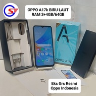 OPPO A17k RAM 3+4GB/64GB Second Fullset Mulus Resmi Oppo indonesia