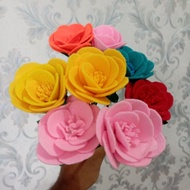 bunga mawar dari kain flanel / bunga bahan buket / bunga mawar murah