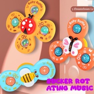 3baby Bath Suction Cups Exercise Finger Tether Spiner Spiner Spinning Top Cartoon Baby Spinning Toys
