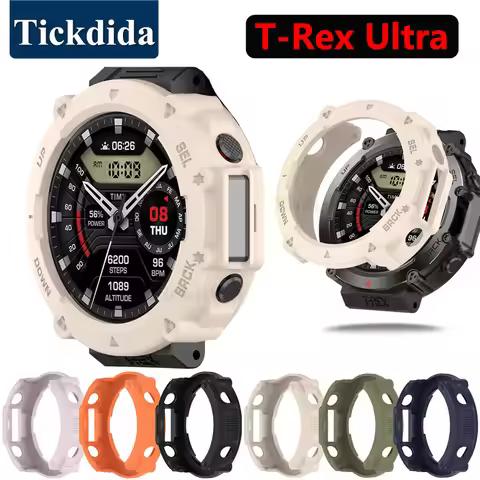 Silicone Protective Case for Amazfit T Rex Ultra Smart Watch Soft Protector Cover Shell for Amazfit