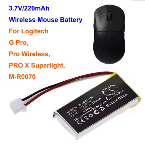 3.7V 220mAh Battery 533-000151,533-000211,533-000208 for Logitech G Pro, PRO X Superlight,M-R0070,G5