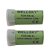 WELLSKY NB-9L Replacement Battery, 1200 mAh, Rechargeable with Original Charger, Displays Remaining Remaining Power, Works Like the Original Product, Canon IXY 50S, IXY 51S, IXY 1, IXY 3, PowerShot N2
