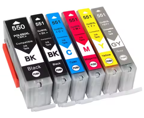 NEW PGI550 CLI551 Compatible Ink Cartridges For Canon MG6350 MG7150 IP8750 Ip7250 printers PGI-550 C