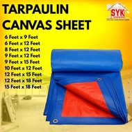 SYK Tarpaulin Canvas Sheet Waterproof Ready Made Orange & Blue Plastik Canvas Kereta Canvas Lori Can