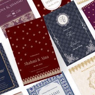[2 HARI SIAP] Kad Kahwin Songket / Batik style A6 Size FREE Envelope + FREE QR CODE Minimalist Weddi