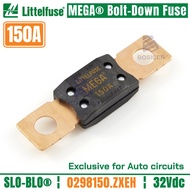 Littelfuse MEGA Fuse 32Vdc 150Amp 0298150 0298150.ZXEH Bolt Down Fuse 150A 32V Time Delay Bolt on Bl