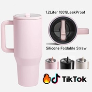 Tumbler Insulated 1200ml Leakproof Cold water bottle Tumblr Flip Straw 40oz with holder Lid sleek 冰霸