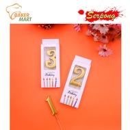 LILIN Gold Number Candles