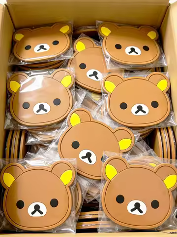 Rilakkuma Silicone Cup Coaster Heat Resistant Anti Slip Cute Cartoon Drink Mat High Aesthetic Table 